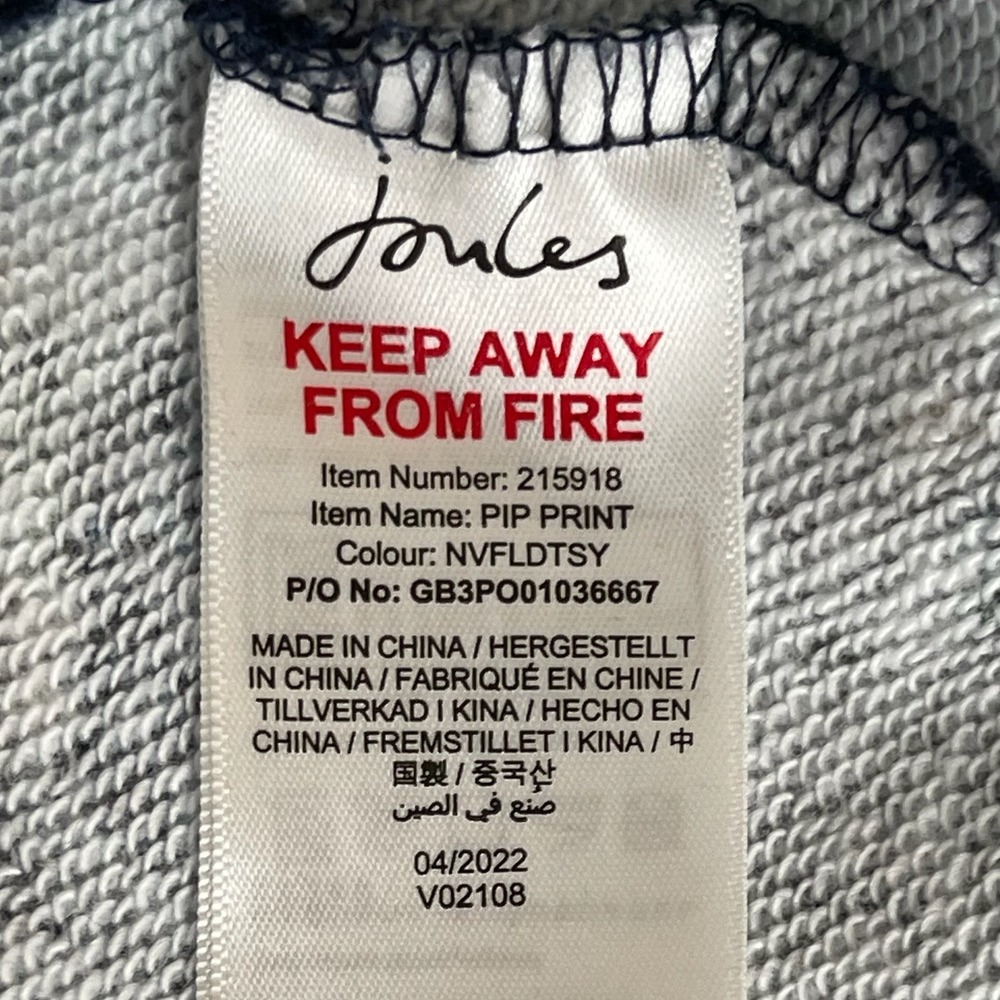 Joules Women's Navy Floral Pip Print Cottagecore Quarter Zip Sweatshirt Size 12 - Picture 6 of 9